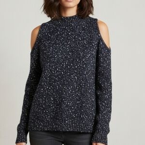 Rebecca Taylor Popcorn Cold Shoulder Long Sleeve Sweater